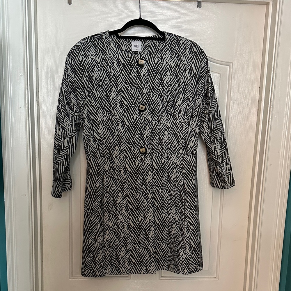CAbi Black and White Zigzag Coat